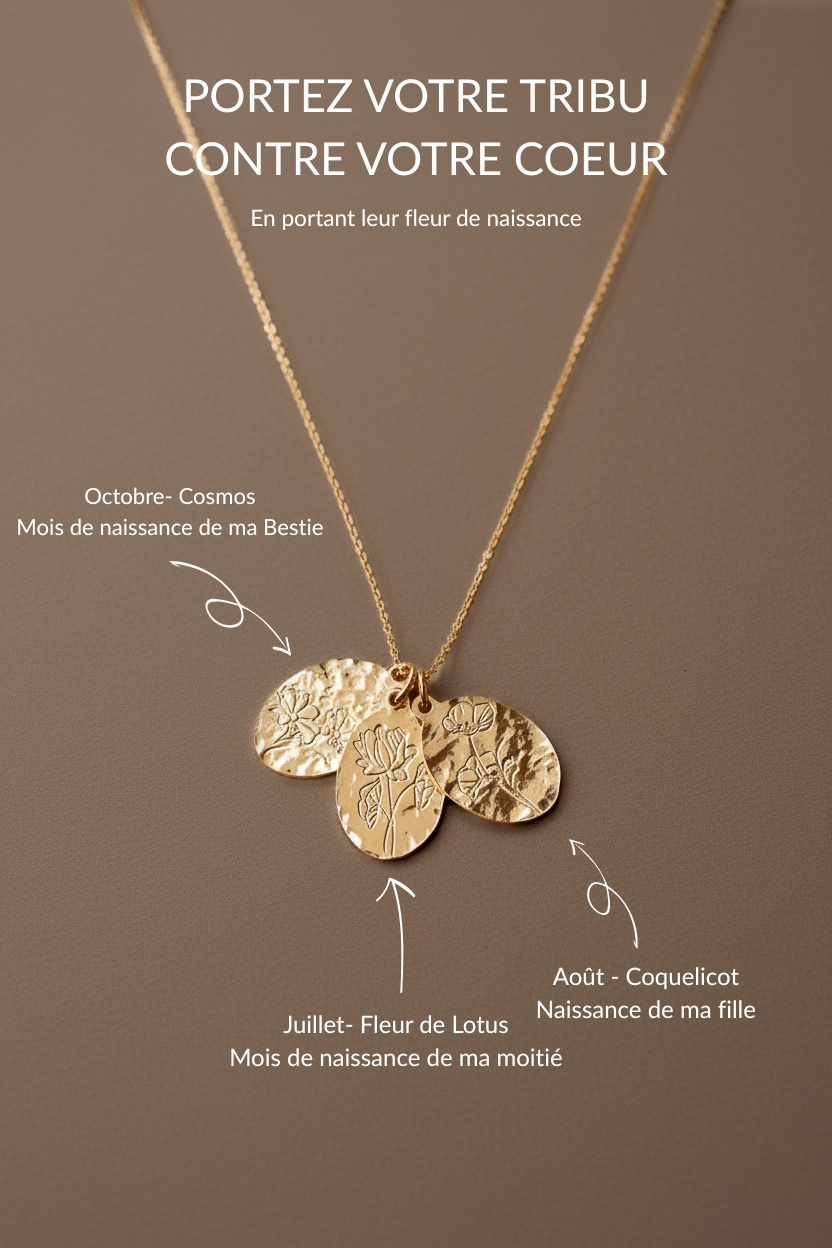 Pendentifs "Fleur de Naissance" Un de ces quatre